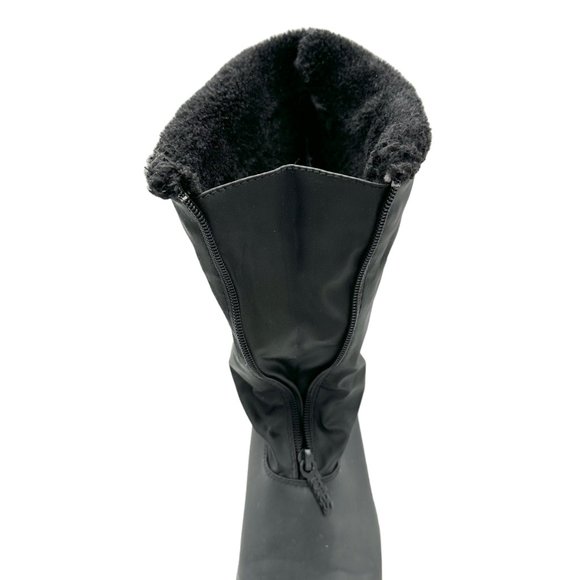 Totes All Weather Footwear Boots Size 11 Black Zip Up Faux Fur Lined - Picture 8 of 13